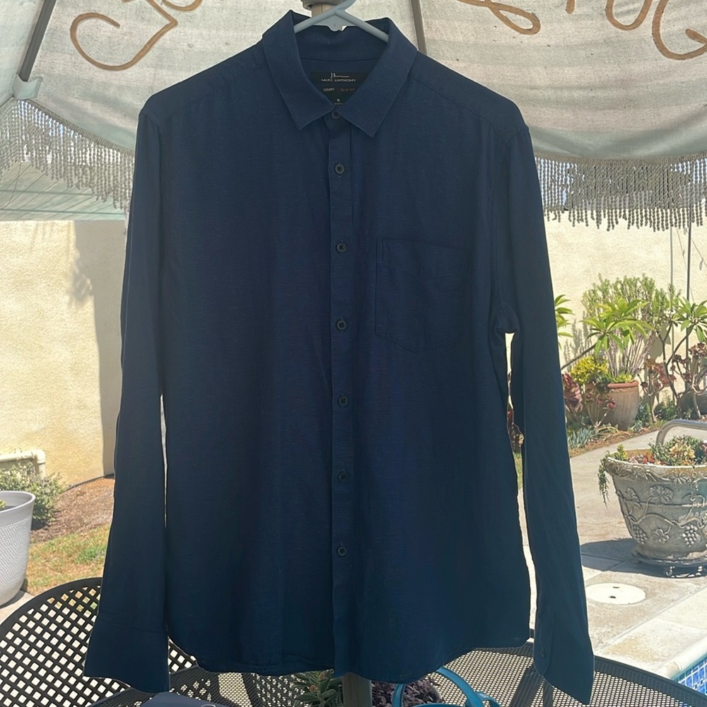 Marc Anthony Luxury Slim Fit Dark Blue dress shirt | Size M
